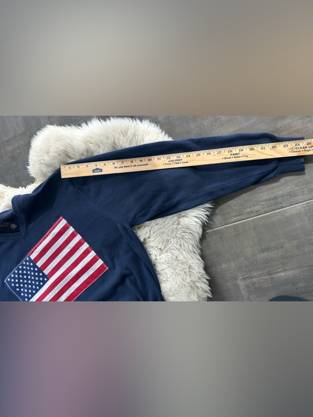 Reworked Jos. A. Bank XL American Flag Sweater | OOAK Cotton Ralph Lauren Style - Picture 8 of 8
